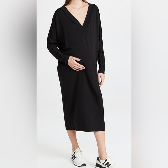 Hatch Visitor Maternity Midi Dress Black One Size - Picture 1 of 11